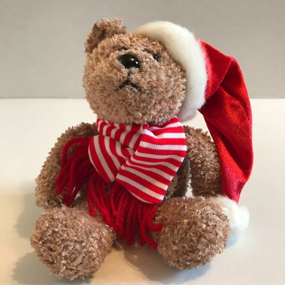 Sears Christmas Teddy Bear with Santa Hat - Picture 1 of 8